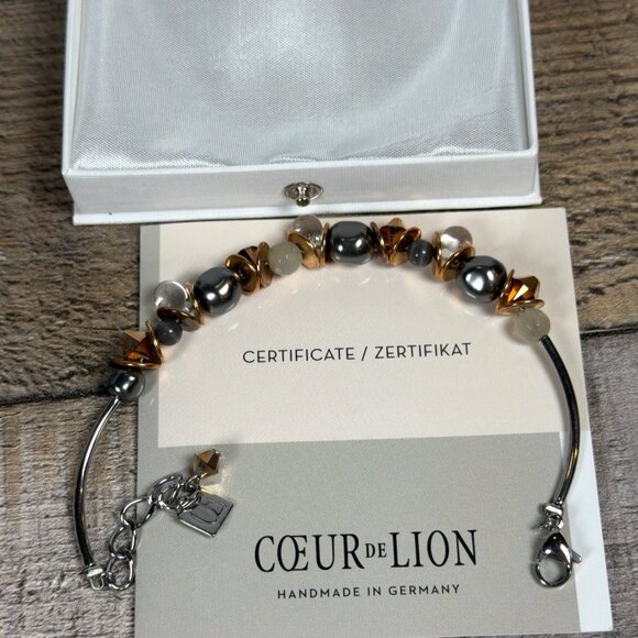 Coeur De Lion Rose Gold Hematite Crystal Bracelet Handmade Germany COA Gift Box - Picture 15 of 16